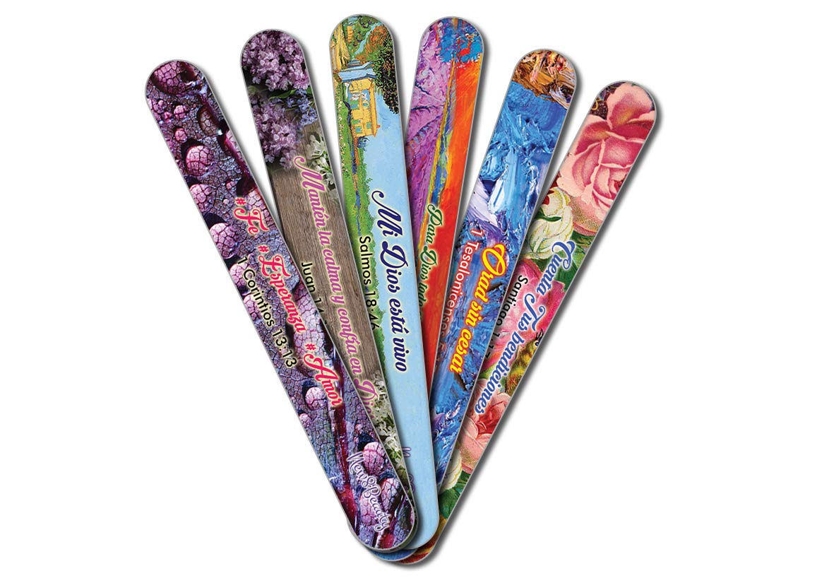 Christian Emery Board - Faith Hope Love (24-Pack) - Bible Verses 150/150 Grit Colorful Nail File Spa Party Favors - Stocking Stuffers Gift for Girls Women Ministry Kids Mom Girlfriend Church Supplies