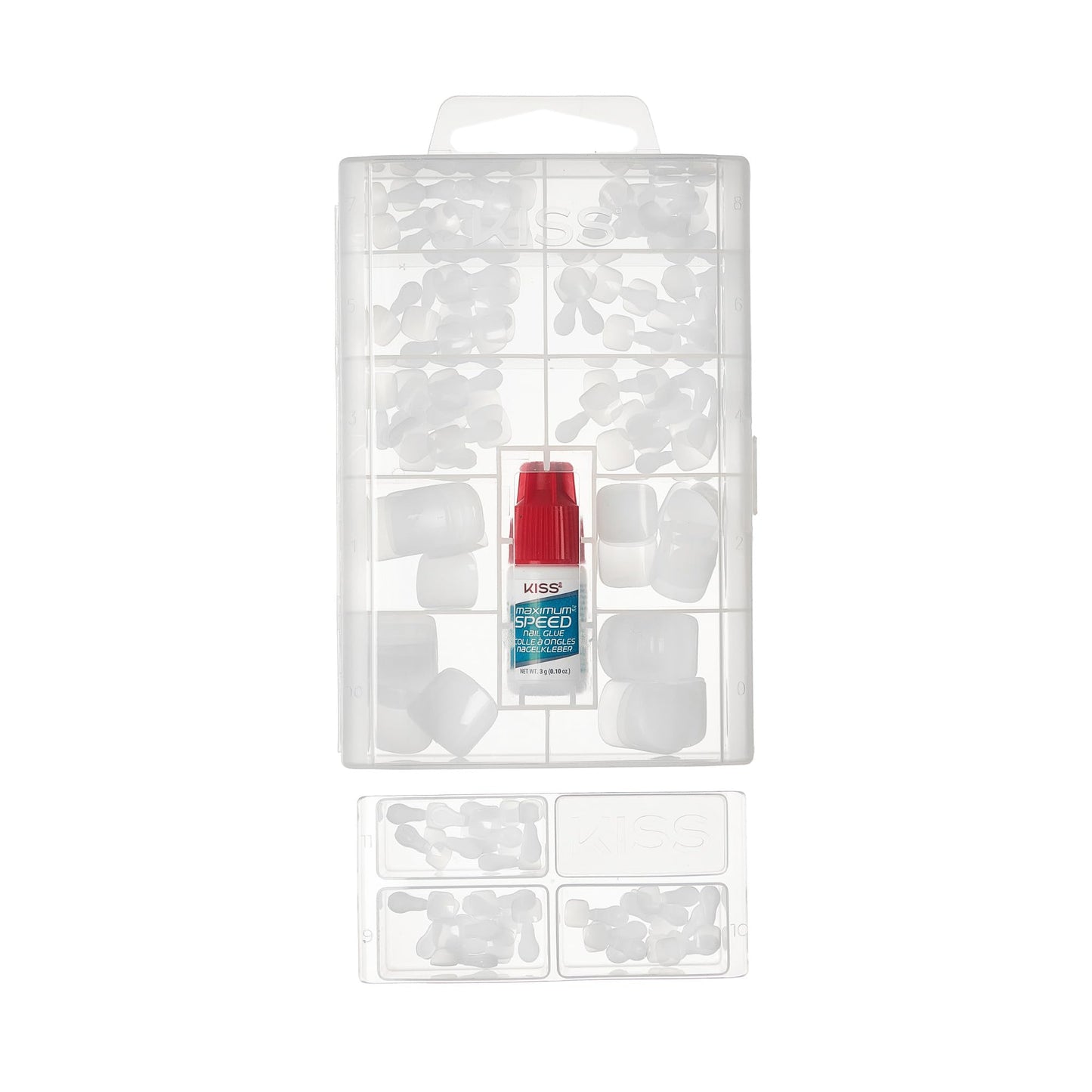 Kiss PROFESSIONAL, Press On Nails, Nail glue included, 'Tippy Toes', White, Short Size, Squoval Shape, Includes 130 Toenails, 3g Glue