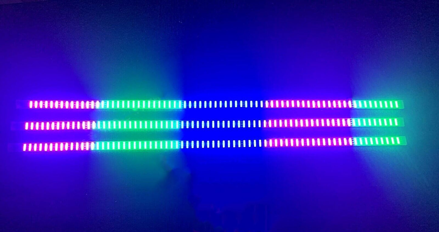 FIJVKNXY 3PCS 2FT Quad Row RGB Dream Color Chasing LED Light Strips - Wheel Lighting, APP/Remote Control, for Car/Truck/Motorcycle/Bike/Golf Cart, Slingshot LED Light Kit
