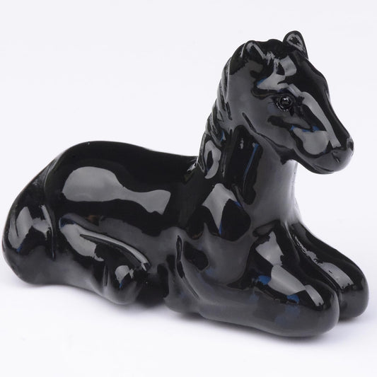 Ytbeoxk 2.2 Inch Black Obsidian Horse Crystal Figurines,Hand-Carved Healing Crystals Decor, Horse Statues Stone Energy Gemstones,in Bedroom Office Meditation Memorial Gifts for Girls and Women
