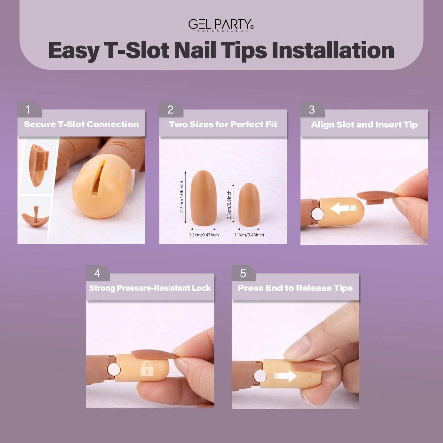 GELPARTY Flexible Nail Practice Hand with Table Clamp - Full Training Starter Kit for Acrylic & Gel Nails, Includes 200pcs Brown Tips, Clippers, Files & Brushes - Professional Manicure Set (Set A+)
