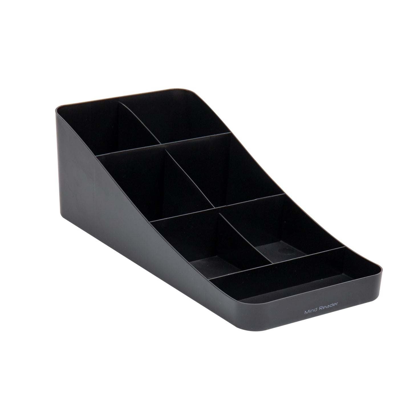 Mind Reader Cup and Condiment Station, Countertop Organizer, Coffee Bar, Kitchen, Stirrers, 7.25"L x 15.5"W x 5.25"H, Black