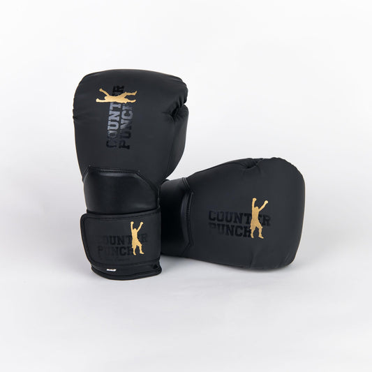 Counterpunch by Shane Cameron Boxing Gloves - Training & Sparring - Synthetic Leather - Black (16oz)