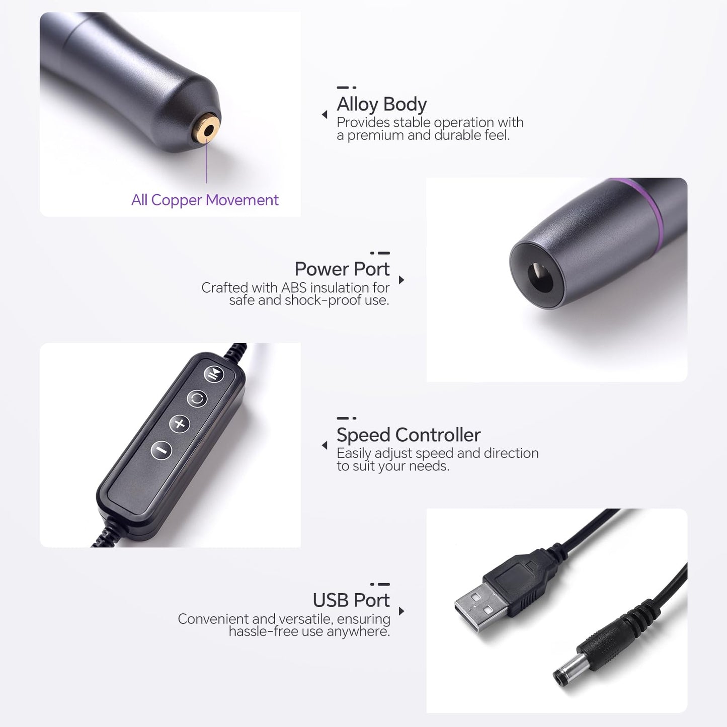 siyuwuro Electric Nail Drill Machine Portable Electric Nail File for Acrylic Gel Dip Powder Nails Professional Manicure Pedicure Tools Kit with Nail Drill Bits Sanding Bands, for Home DIY &Salon, Grey