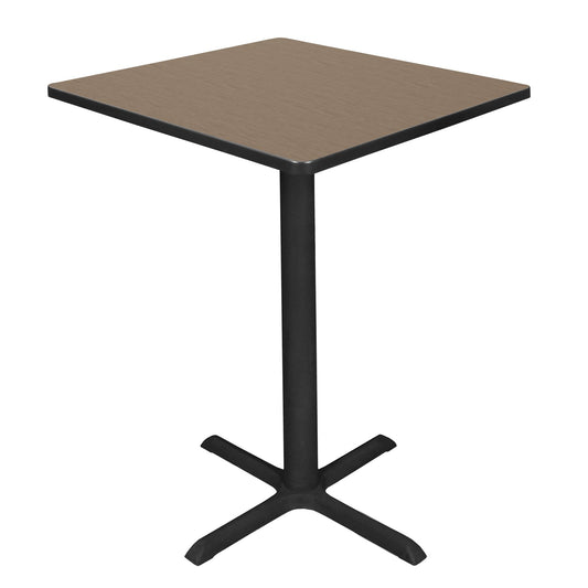 Regency Cain Medium 36 in. Round X-Base Cafe Table- Noble Oak