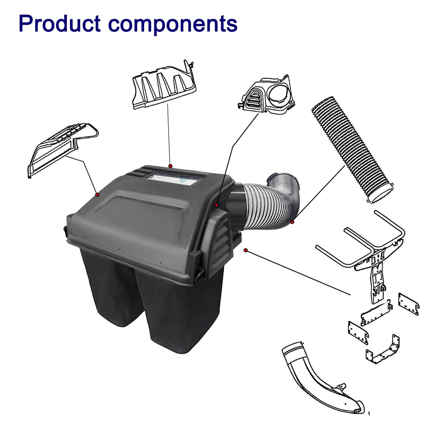 Gabasinover Twin Bagger/Double Bagger Fits for Riding Lawn Mowers 42-46 Inch 2010 and After Various Troy-Bilt Cub Cadet CRAFTSMAN Other Models (Replace OEM NO.19B30031 and 19A30031OEM)