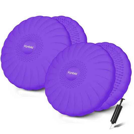 kisnbld Wobble Cushion, Extra Thick Wiggle Seat for Sensory Kids, Non-slip Balance Disc with Inflation Pump for Adults Core Strength, Posture Improvement & Physical Therapy (13.5in/34cm,2pcs)