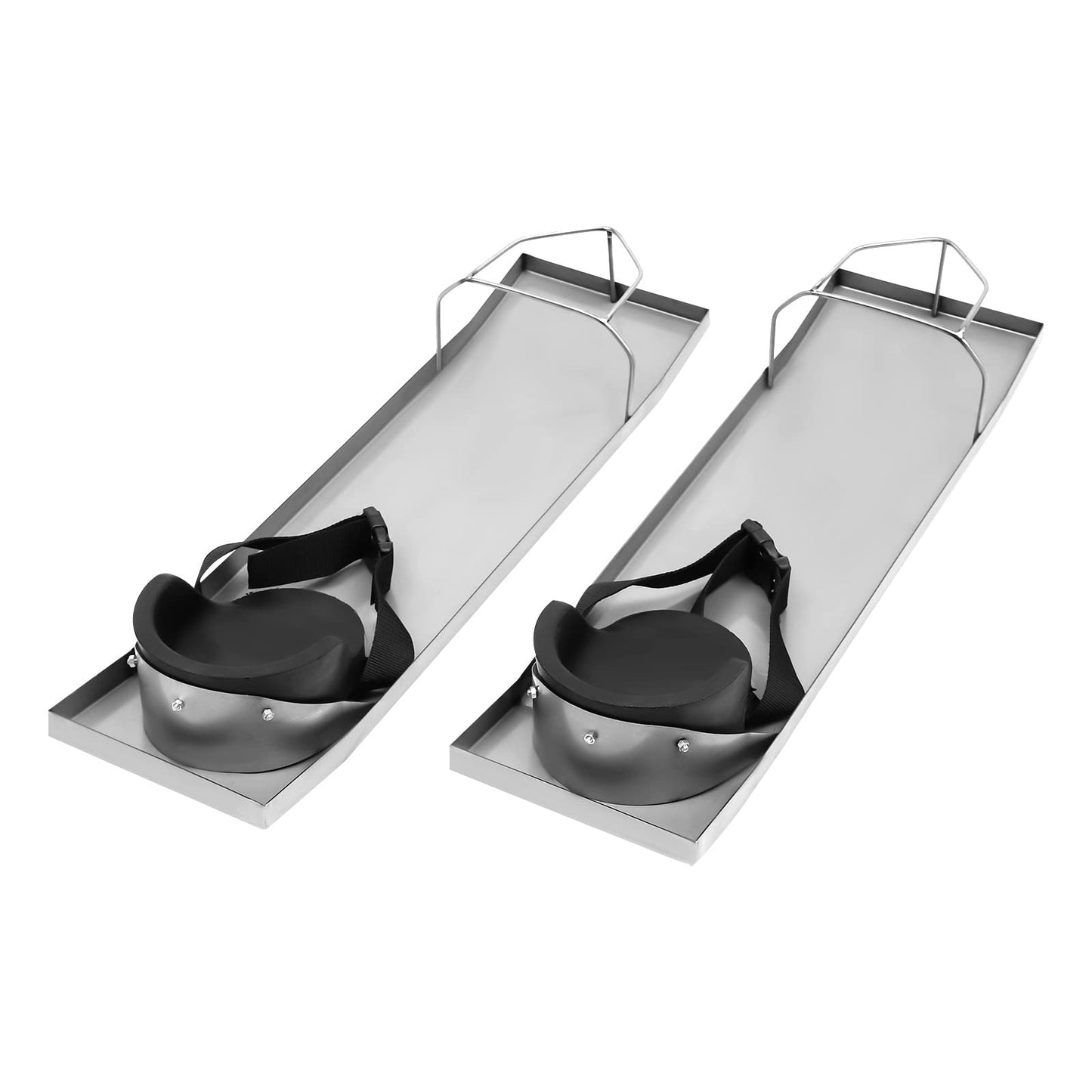Concrete Knee Boards Slider Knee Boards 28'' x 8'' Kneeler Board Stainless Steel Kneedboards Concrete Sliders Pair Moving Sliders w/Concrete Knee Pads & Board Straps for Concrete Finishing