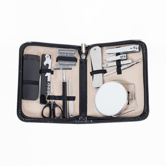 Divinity Boutique Man of God Men’s Grooming Kit - Zippered Shaving Kit with Hair Care and Nail Clipper Tools - Travel Bag Set - Popular Gifts for Men