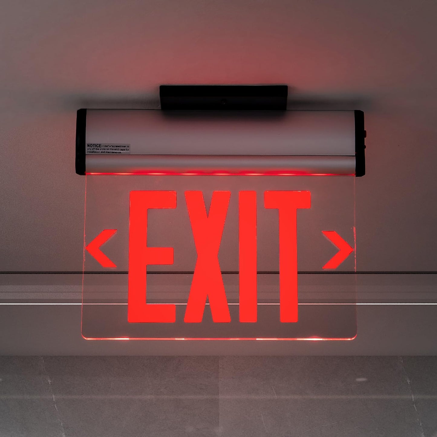 TANLUX Red Exit Signs for Business, LED Edge Lit Exit Sign, UL 924, Hardwired Emergency Exit Lights with Battery Backup, Aluminum Housing with Rotating Acrylic Clear Panel, AC 120/277V, 4 Pack