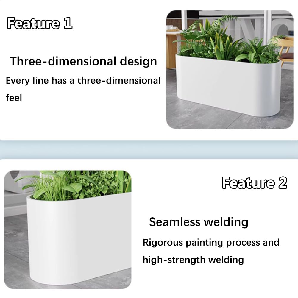Sions Freestanding Planter Garden Beds, Outdoor Galvanized Planter Raised Garden Boxes, Raised Vegetable Gardens and Balcony Plant Tray Planting Beds,White 60cm*30cm*50cm