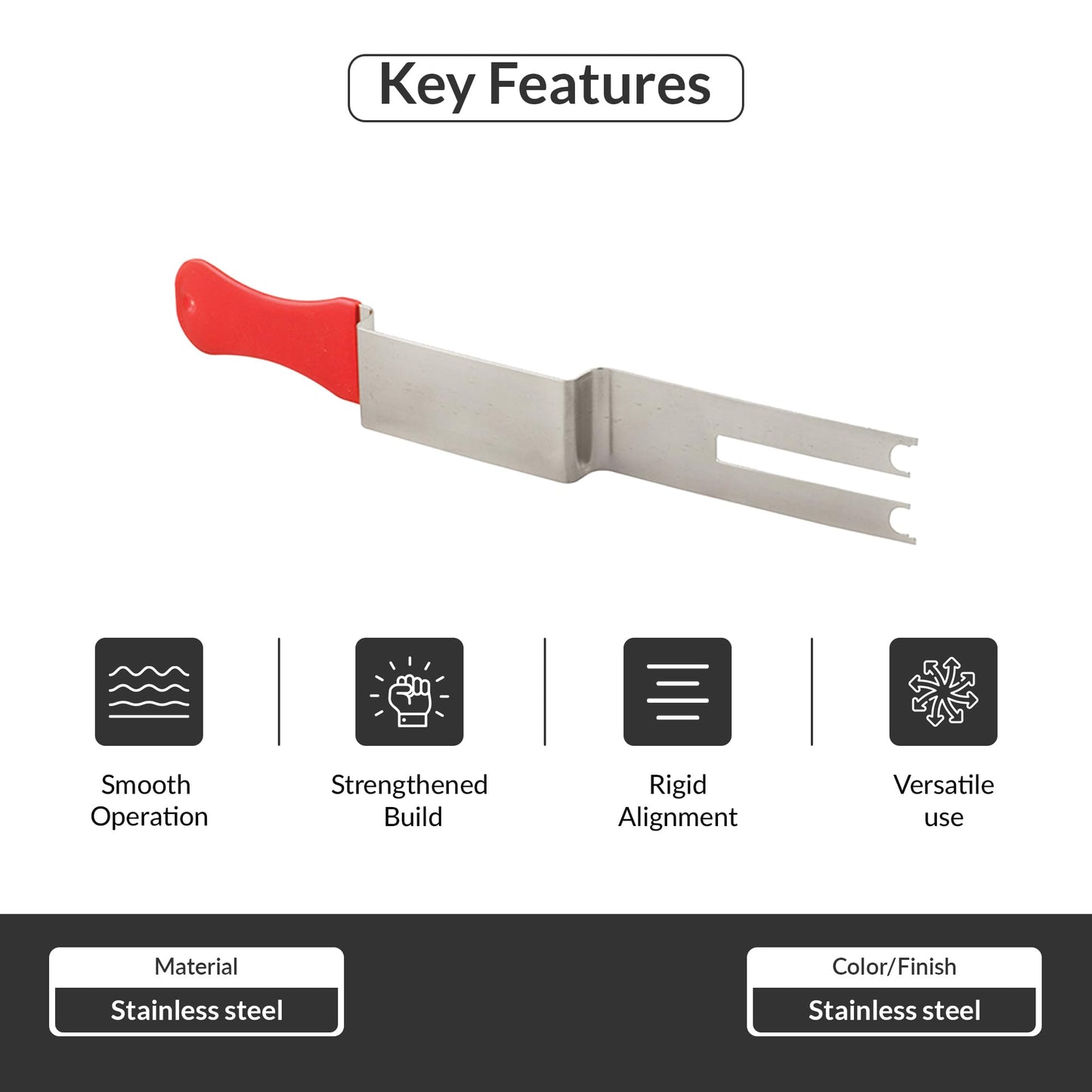 FHC Emergency Access Tool, Stainless Steel Material, Stainless Steel Finish, Universal Door Unlock Design, Rubber Grip Sleeve for Service and Maintenance Applications