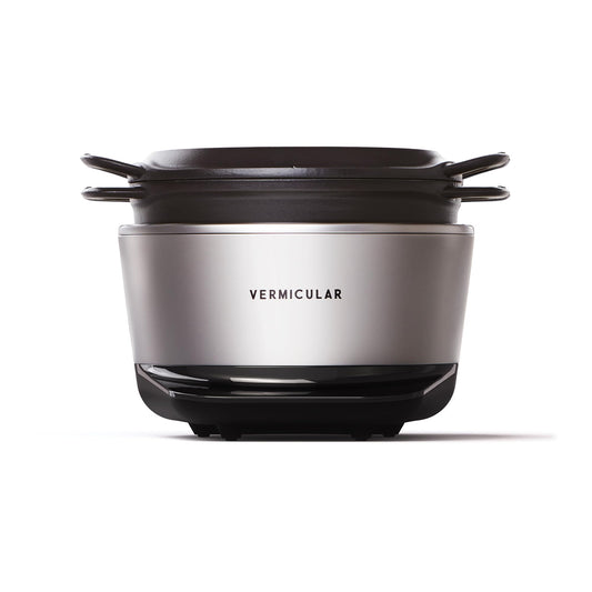 Vermicular Musui–Kamado (RICEPOT) | Cast Iron Induction Cooker | Precision Multicooker | Japanese Rice Cooker | Slow Cooker | Non-Toxic Enameled Cast Iron Pot | Matte Black & Silver | US Model (120V)