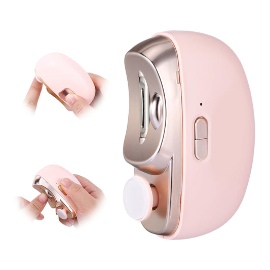 3 in 1 Electric Nail Clipper for Seniors, Baby Nail Trimmer Electric Automatic Trimmer, Safe Electric Toenail Clippers Nail File Tools for Adult, Manicure Kit Grinder with Polishing(Pink)