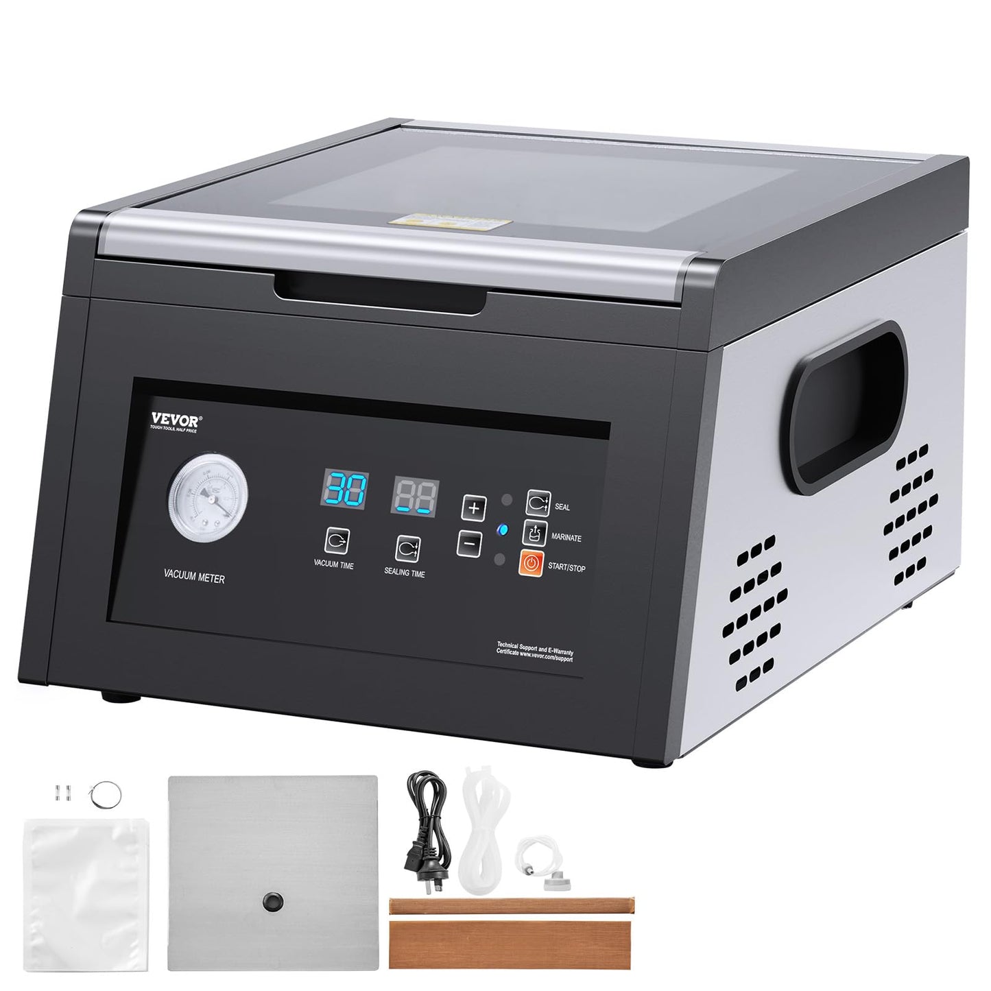 VEVOR Chamber Vacuum Sealer, 380W Vacuum Pump Power, Sealing Bag Packing Machine for Wet Foods, Meat, Compact Design with 11.5 in Sealing Length, Ideal Commercial Sealer for Professional and Home Use