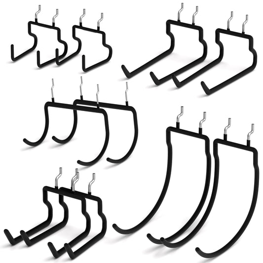 INCLY 10 Pack Heavy Duty Pegboard Hooks, 1/4" Pegboard Drill Holder Tool Utility Hooks, Peg Board Tool Hangers Accessories for Hanging Power Tools, Drill, Hammer, Workbench, Garage
