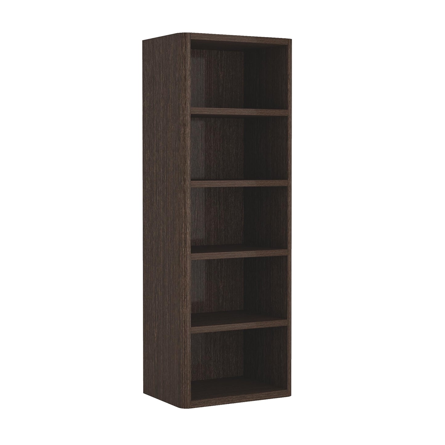 Manhattan Comfort Rivington 79" Tall Modern 5-Tier Bookcase, Open Shelving Storage Cabinet with Adjustable Shelves for Living Room or Home Office, Single Bookcase in Natural Oak