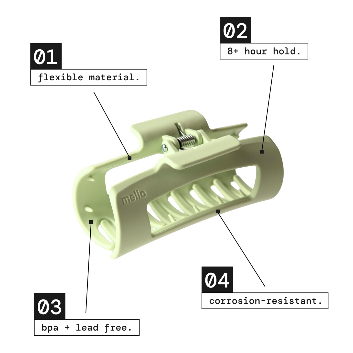 The Original Mello Hair Claw Clip Squishy Claw Clip Made in Korea Patent Pending 30021976 (Light Blue, Medium)