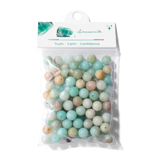Raicegs 100pcs 8mm Amazonite Beads Natural Gemstone Beads Round Loose Beads for Jewelry Making DIY Bracelets Necklace