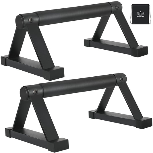 Wood push up bars Parallettes bars Anti-slip Handstand Bars for Calisthenics, Fitness, Floor workouts Solid Wood with Sturdy Metal Bracket, Support 500 lbs