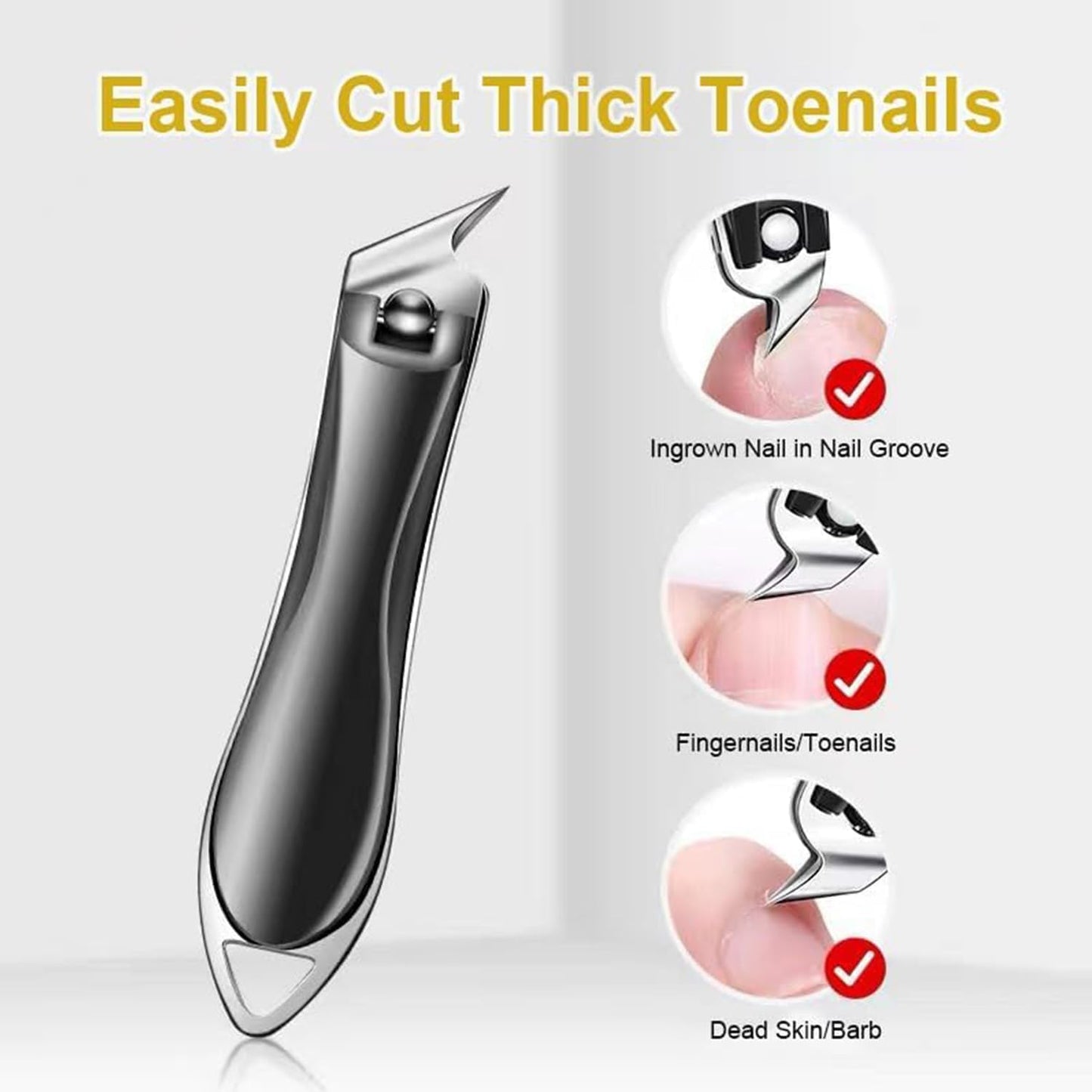 Electric Nail Clippers, 5 in 1 Electric Nail Trimmers for Seniors & Adults, Nail File Toenail Trimmer, 3-Speed Gears, Dust Storage & LED Light, Slanted Nail Clipper Included, Safe for Kids & Baby