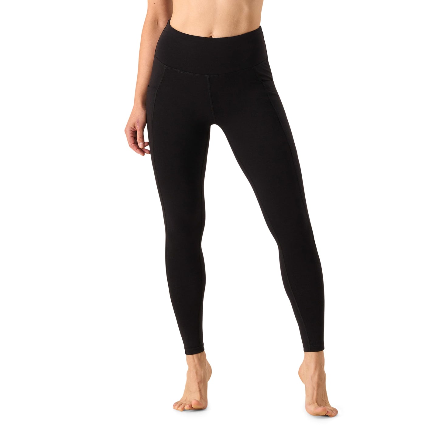 Women's Flex Merino 7/8th Pocket Legging by Woolly | RWS Certified | Ultra-Soft, Breathable, Seattle Designed - Black - XL