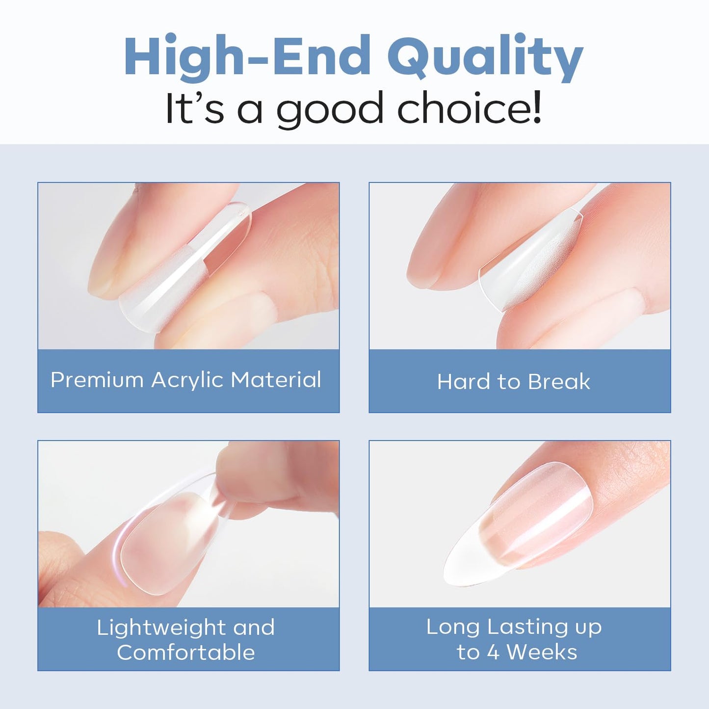 modelones Short Coffin Nail Tips, Pre-shaped Soft Gel Tips Fake Nails False Acrylic Clear Full Cover Press on Extension Kit Gel Manicure DIY at Home 216PCS 12Sizes