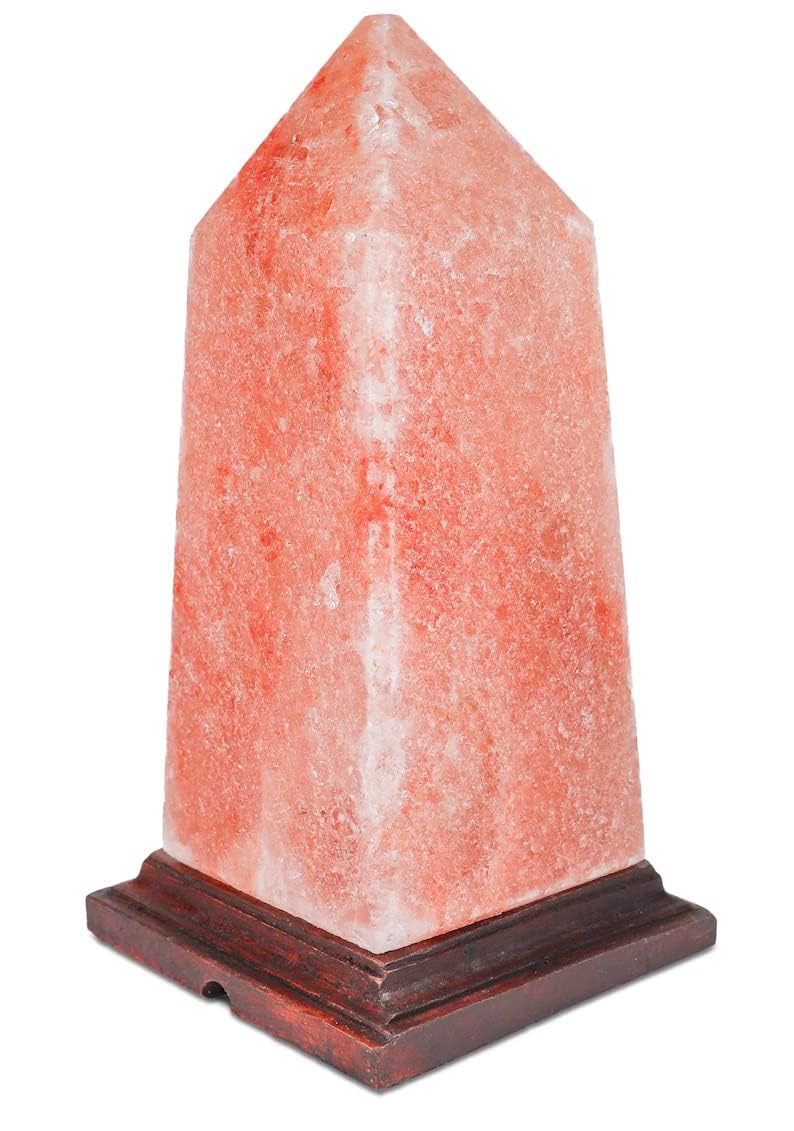 Josan Brothers Himalayan Rock Salt Lamp Original | Himalayan Pink Salt Lamp | Rock Salt Lamp for Vastu, Feng Shui, Home Decor, Pack of 1 (Obelisk Shape 10" Height)