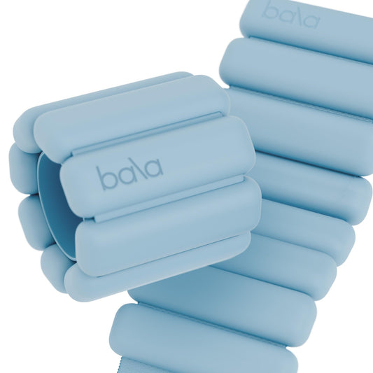 Bala Bangles Wrist & Ankle Weights for Women & Men - 1 lb Adjustable Weighted Bands - Soft Silicone Arm & Leg Weights for Pilates, Yoga, Walking, Barre, Home Workout & Strength Training Exercise