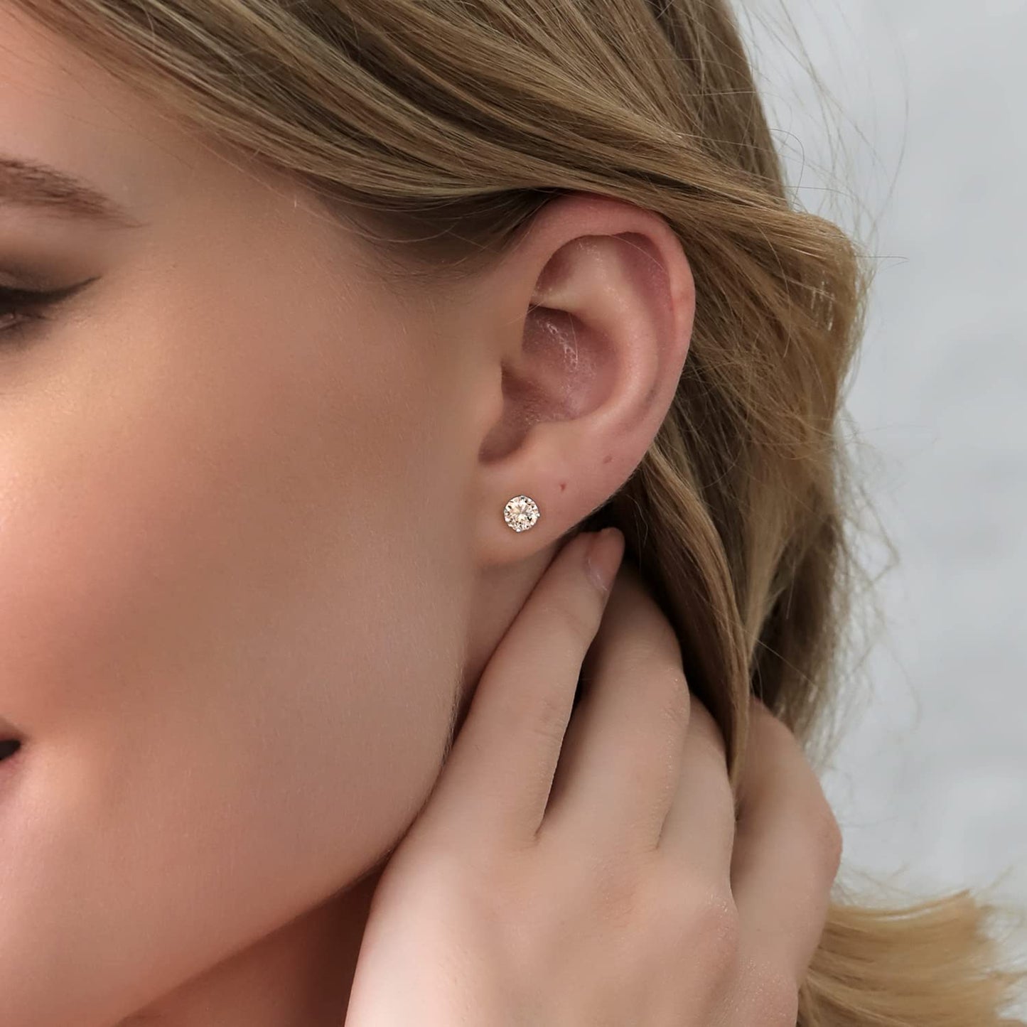 Gem Stone King 2-4 Cttw Round Gemstone Birthstone Stud Earrings For Women Men | 925 Sterling Silver | Round 7MM | Fine Jewelry Gifts for Women Her Mom Wife Men | Morganite-October