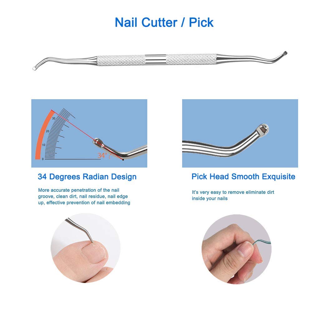HIFAU Professional Cuticle Nippers Kit, Cuticle Trimmer with Cuticle Pusher & Other Durable Nail Care Manicure Kit for Women, Premium Stainless Steel & Ergonomic Design, Travel & Gift