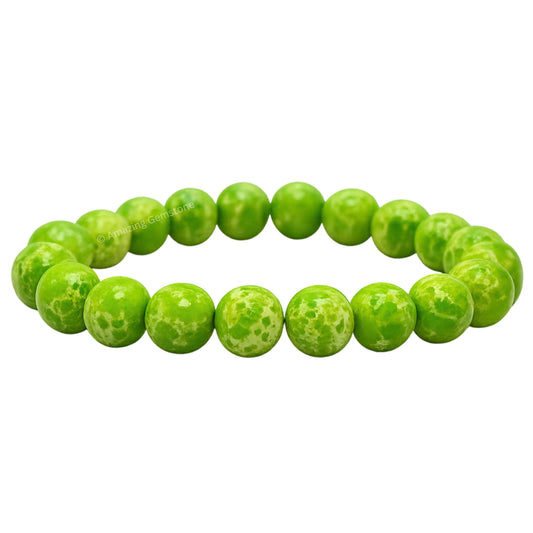 Amazing Gemstone Crystal Bracelet for Women Men's Gifts - Protection Healing Crystal Bracelet - 8mm Gemstone Beaded Stretchable Bracelet Pulseras Para Hombres Mujer Stocking Stuffers Mothers Day Gift (Green Turquoise)