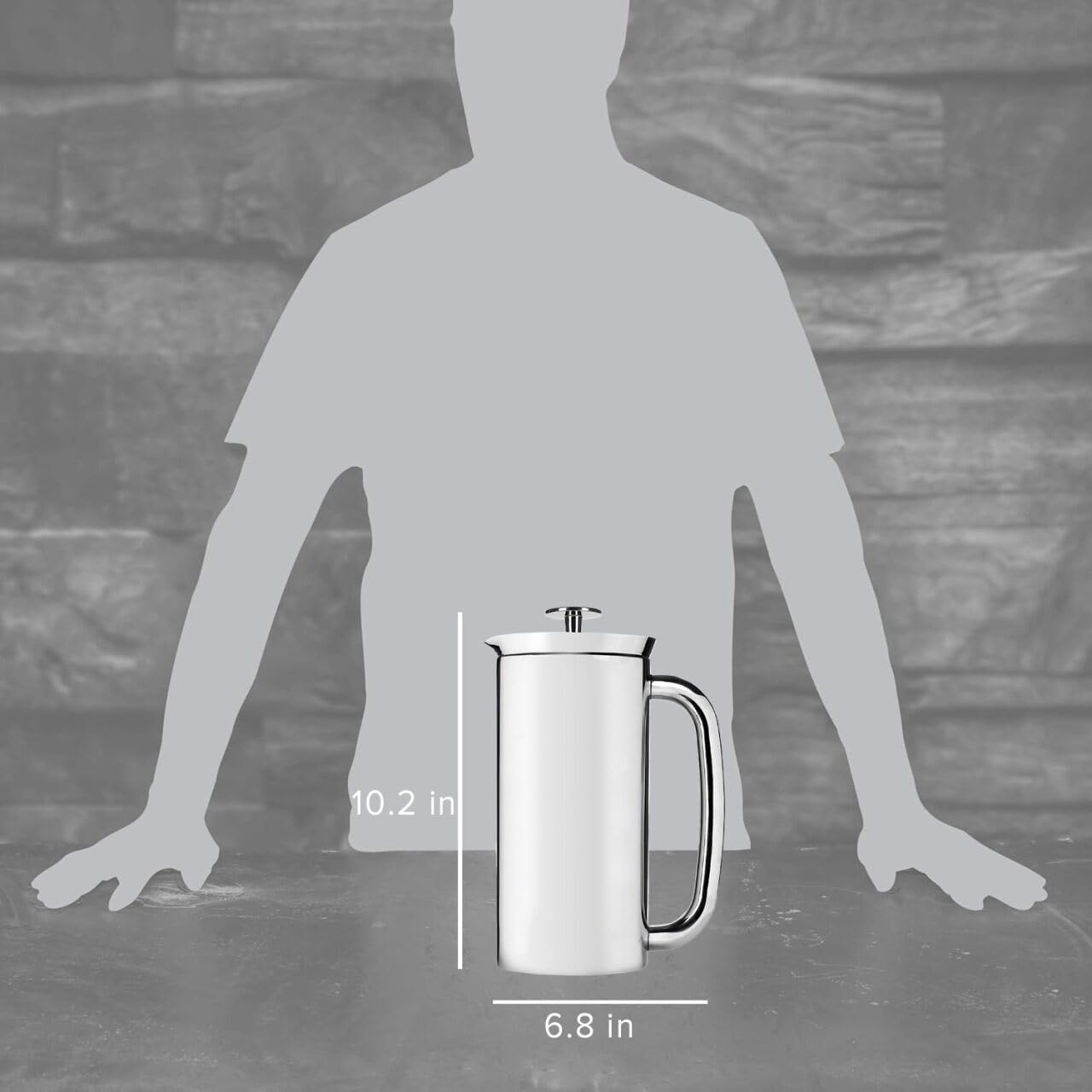 ESPRO P7 French Press Stainless Steel 304 – Patented Double Walled Micro-Filter Insulated French Press Coffee Maker, Grit-Free Brew - Heat Resistant Plastic Free Coffee Maker, Polished (32oz)