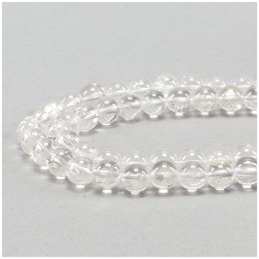 Cherry Tree Collection | 100PCS 6mm Clear Quartz Gemstone Round Beads for Jewelry Making | Includes Storage Box, Elastic String, and Needles