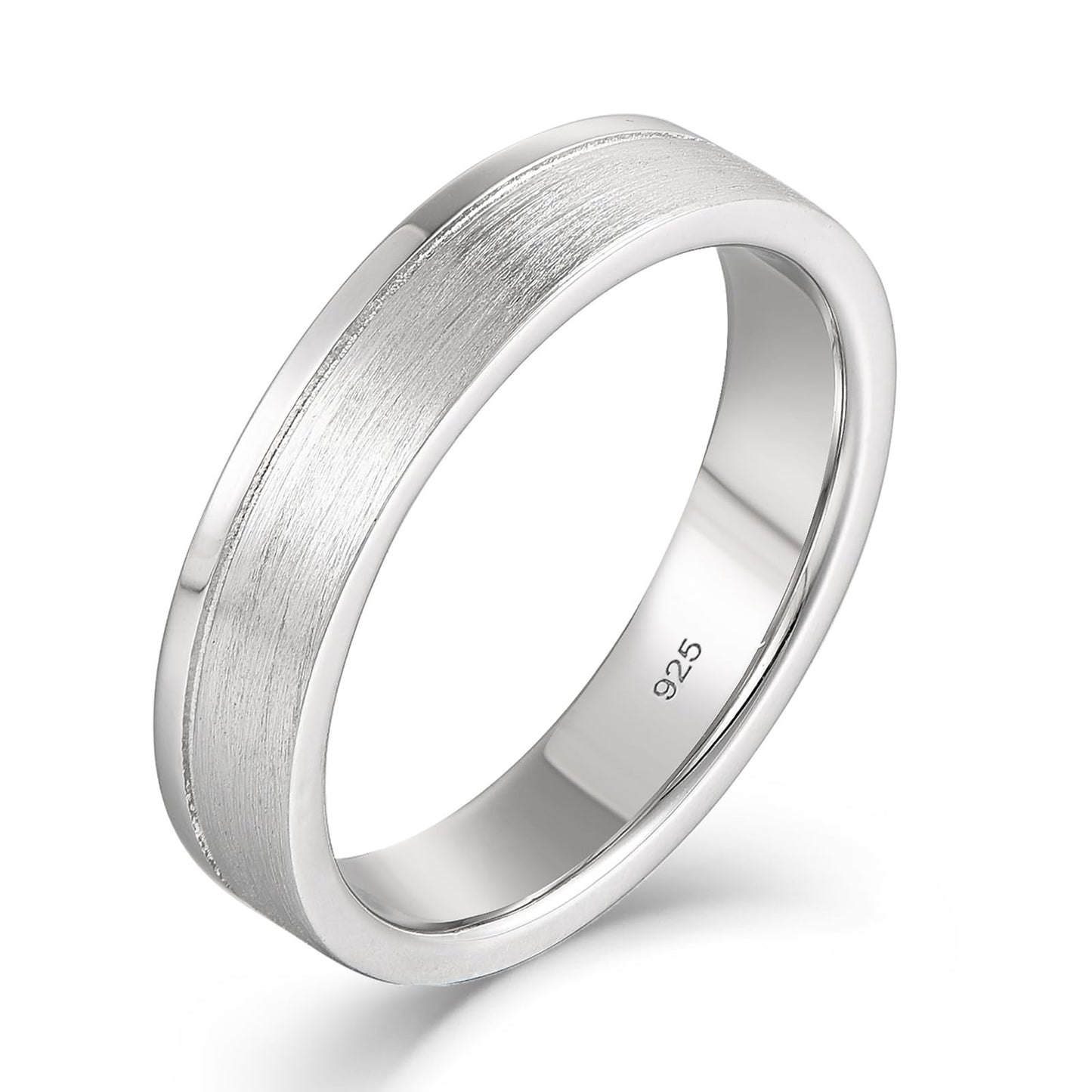 STARCHENIE Mens Wedding Band, 925 Sterling Silver 5MM Ring for Men Women Comfort Fit, Size 7-12