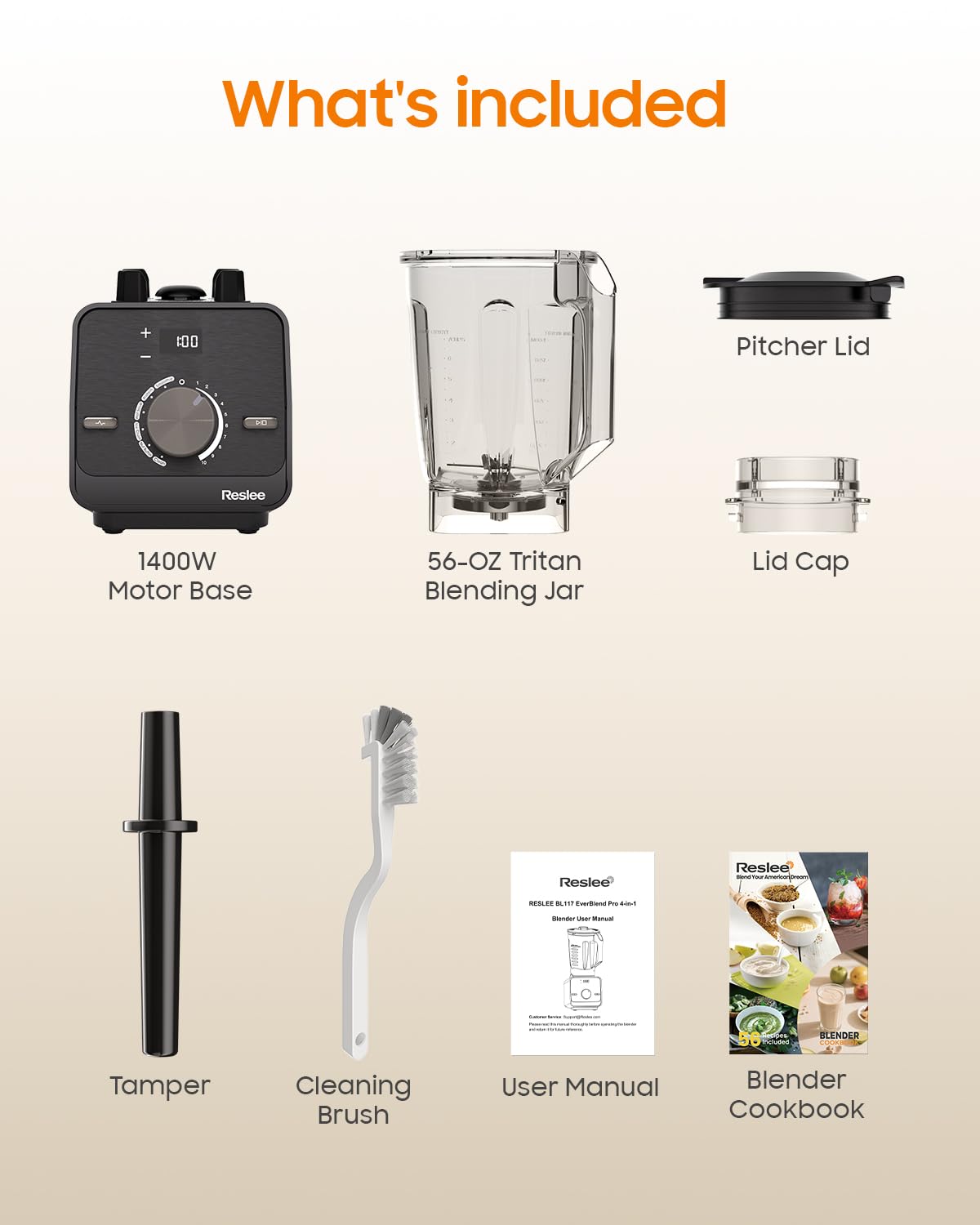 Professional High Power Blender, 3.5HP Motor 30000 RPM, Heavy Duty Countertop Blender for Frozen Fruit & Ice, Hot Soup & Nut Milk, Smoothie Maker, 56oz Eastman Tritan Jar, 10 Speeds & 6 Presets.
