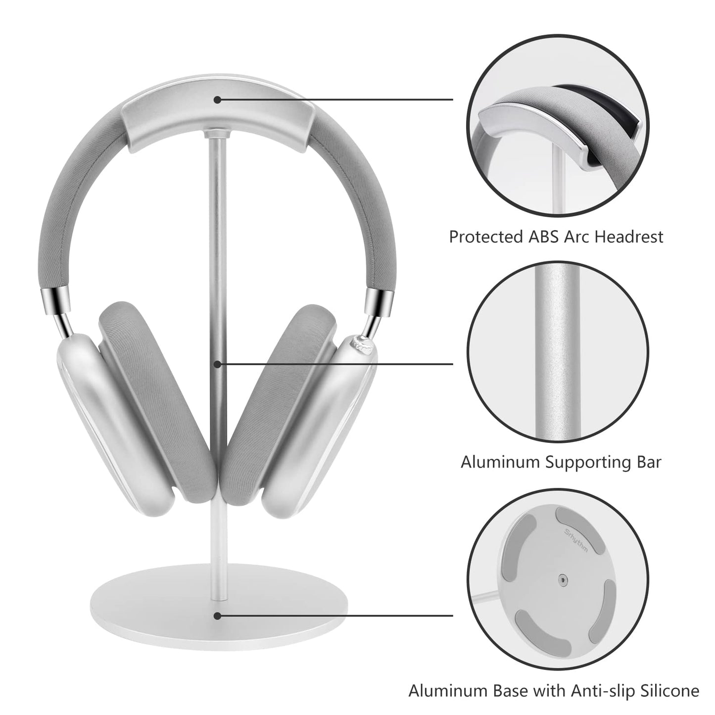 Srhythm Headphone Stand,Metal Headset Holder for Space-Saving and Display