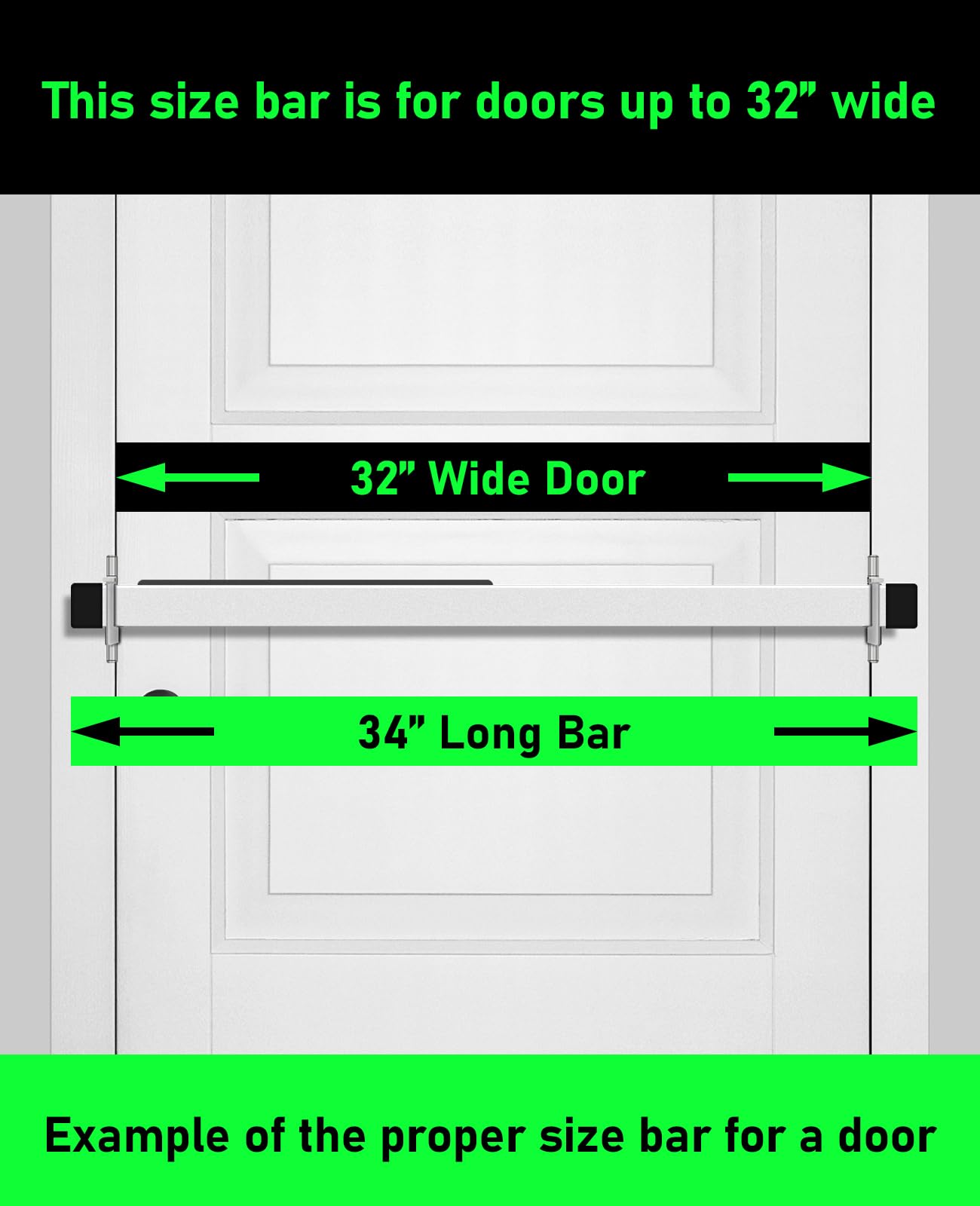 Door Security Bar-by Doorricade-Secure The Entire Width of Your Inward Opening Front Door or Safe Room. fits Doors up to 32" Wide.
