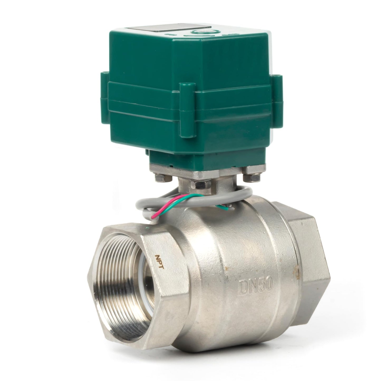 U.S. Solid 2” Motorized Ball Valve - NSF Certified 304SS Electric Ball Valve with Full Port, 9-24V AC/DC, 2-wire Auto Return, Normally Closed