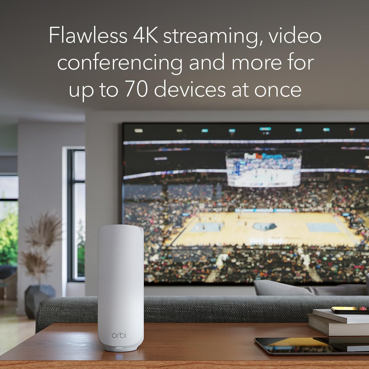 NETGEAR Orbi 360 Series Dual-Band WiFi 7 Mesh Network System for Home (RBE363) – Wireless Router + 2 Extenders, Security Features, 5 Gbps, Covers 6,000 sq.ft., 70 Devices, 2.5GB Internet Port, BE5000