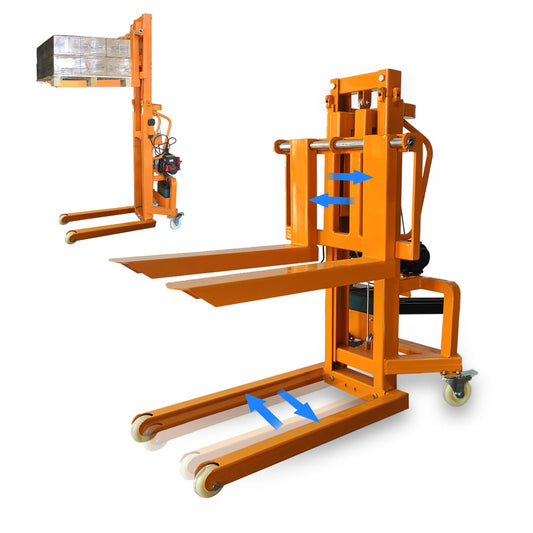 CareArise Electric Material Lift Pallet Stacker| 660lbs Capacity Forklift | 47.24" Max Remote Control Lift | Adjustable Forks&Base | Ideal for Warehouse, Garage, Logistics丨Battery Powered Forklift