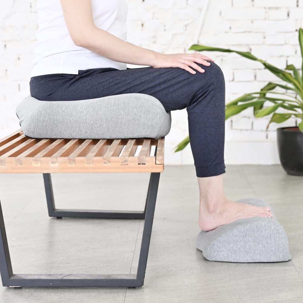 C CUSHION LAB Hip & Leg Pressure Relief Bundle - Transform Any Home/Office Chair or Recliner into The Most Comfortable Seat in The House - Grey Set