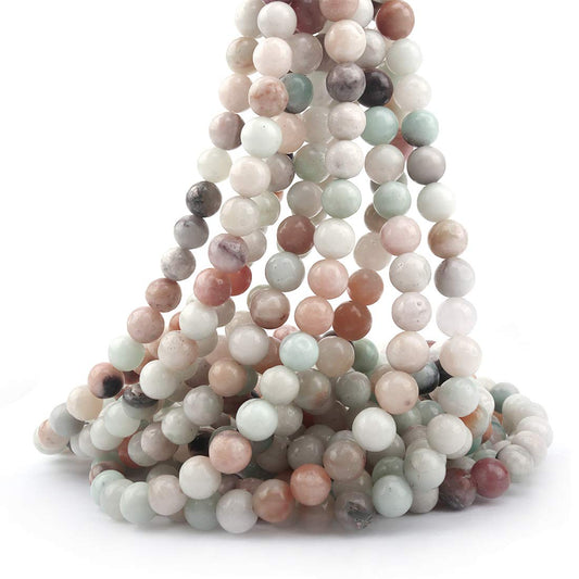 ICAI Beads 10mm Natural Amazonite Gemstone Round Loose Beads for Jewelry Making (34-36pcs)