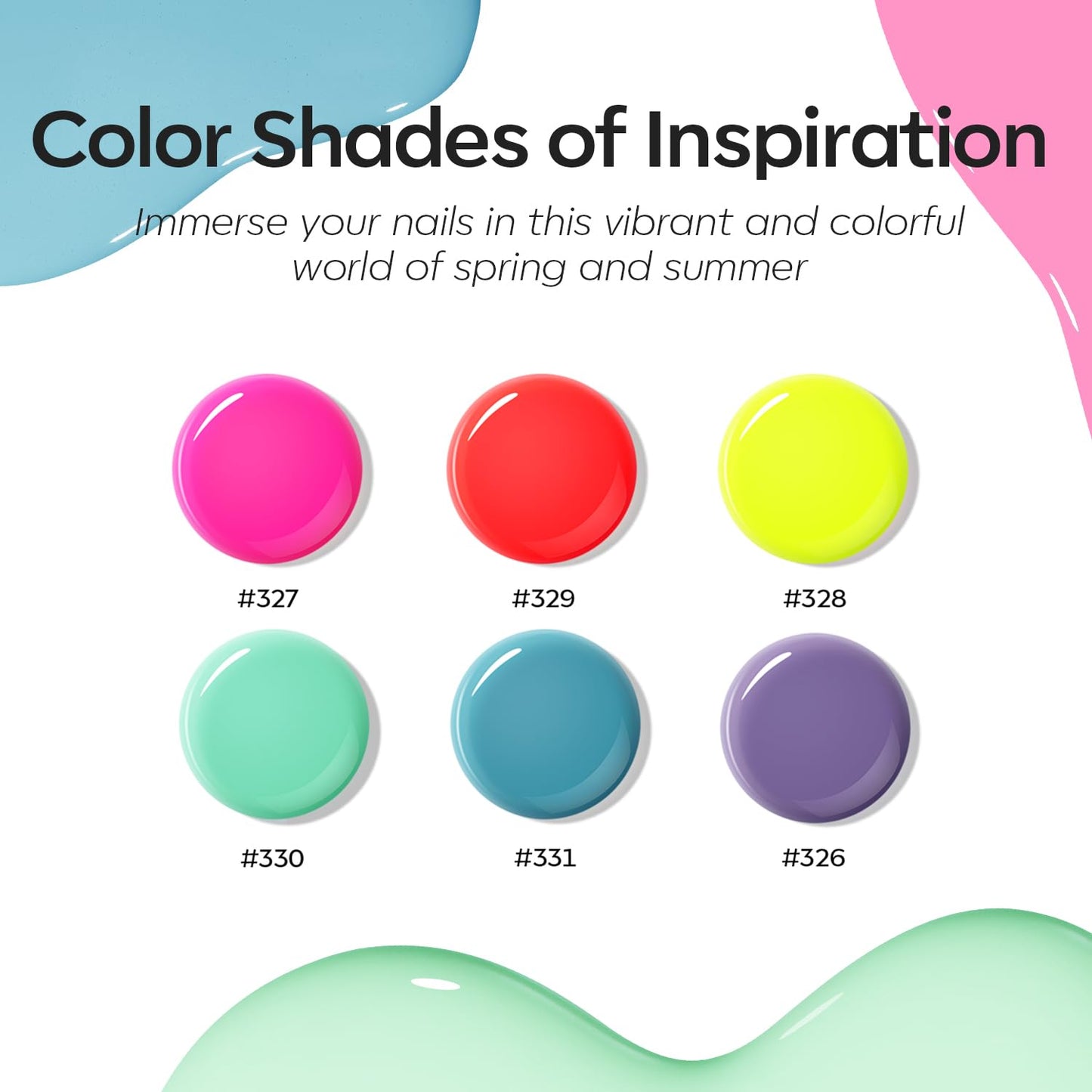 modelones Poly Nail Gel Set, 6 Colors Forever Young Collection Turquoise Purple Blue Neon Yellow Hot Pink Poly Extension Builder Gel Nail Spring Hot Summer French Manicure DIY