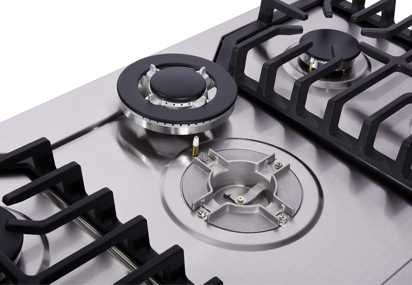 30 Inch Gas Cooktop, Stainless Steel Built-in 5 Burners Gas Stovetop LPG/NG Convertible Gas Stove Top Dual Fuel Gas Hob DM527-05