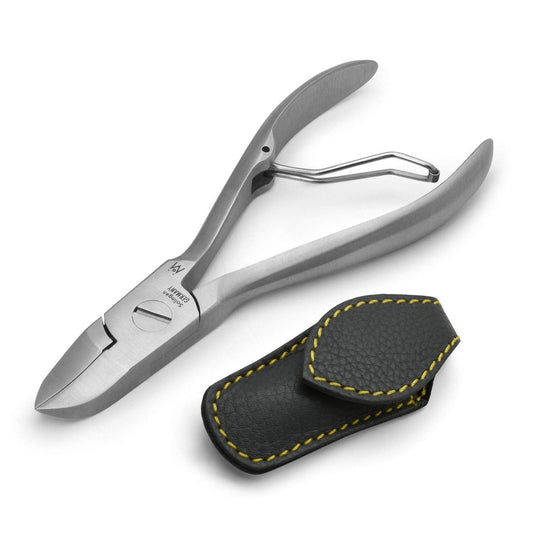 Fingernail and Toenail Nippers in Leather Case FINOX Surgical Stainless Steel Pedicure Nail Clippers German Toe Nail Cutter GERmanikure Solingen p126