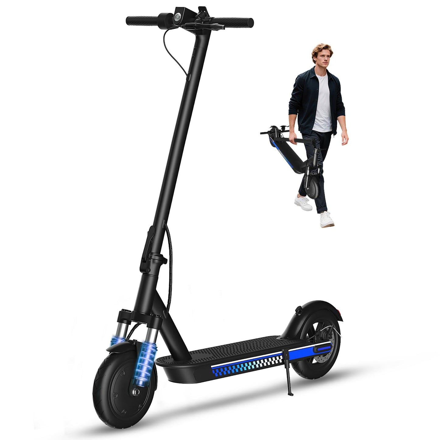 Electric Scooter Adult 350W/500W Motor, Top Speed 19/22 mph, Max 18/22 Miles Ranges, Foldable E Scooters for Adults with Cruise Control APP Control Double Braking for Commuting