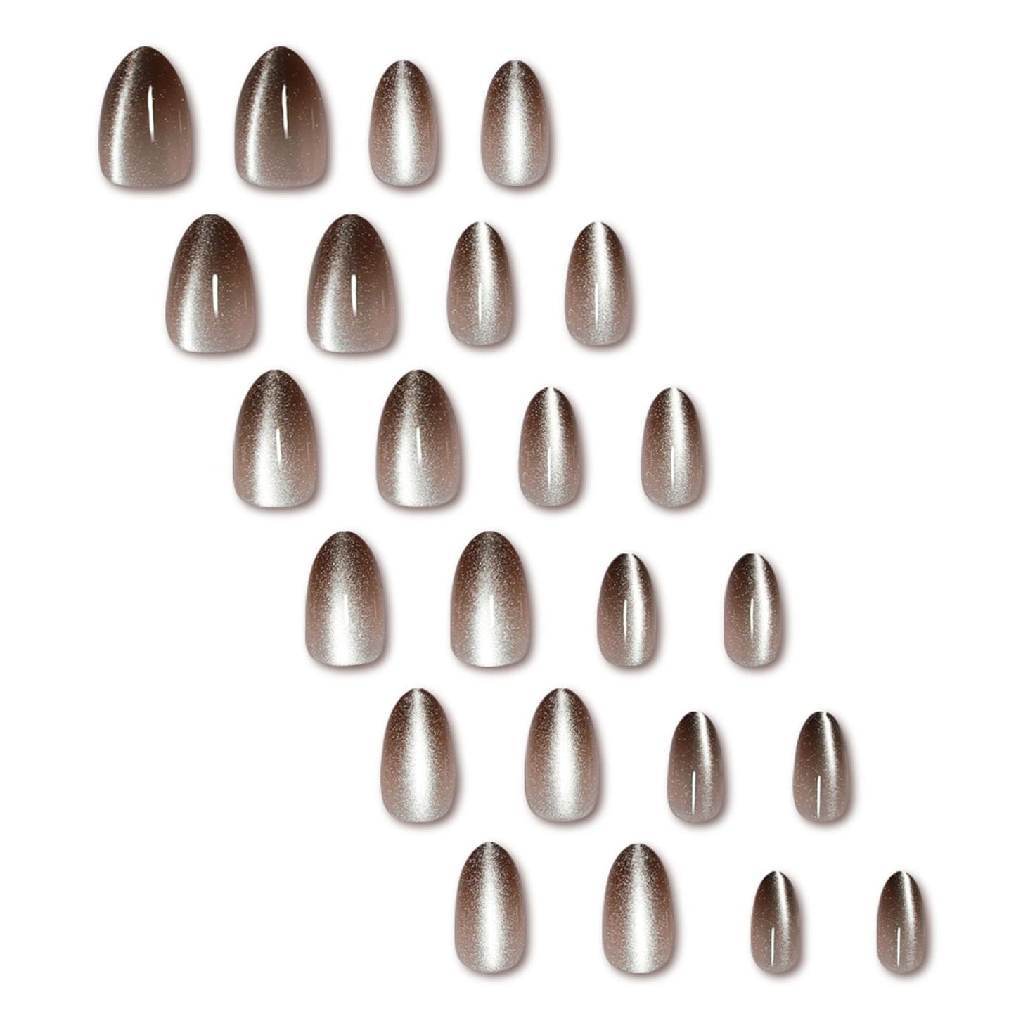 Hkanlre Press On Nails Almond-Glossy Press on Nails Medium,French Fake Nails for Women,Natural Reusable Bling Nails