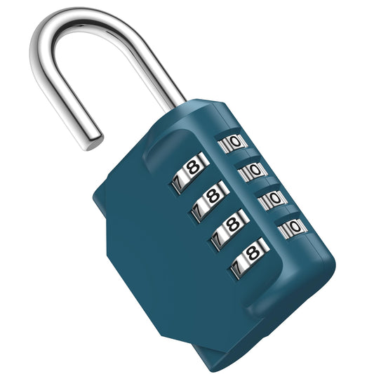 Puroma Combination Lock 4 Digit Waterproof Locker Locks Secure Outdoor Padlock for Gym Lockers, Toolboxes, Gates, Fences, Storage, Sports Locker, Cabinets (Basic Blue Peacock)