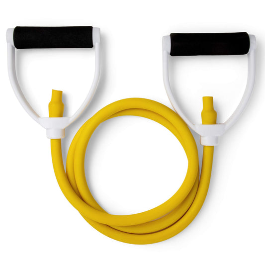 Champion Sports Resistance Tube Bands for Men and Women, Durable Stretch Fitness Band for Strength Training, Stretching, Rehabilitation- Premium Home Workout Equipment- 70 Lbs Resistance Tubing-Yellow